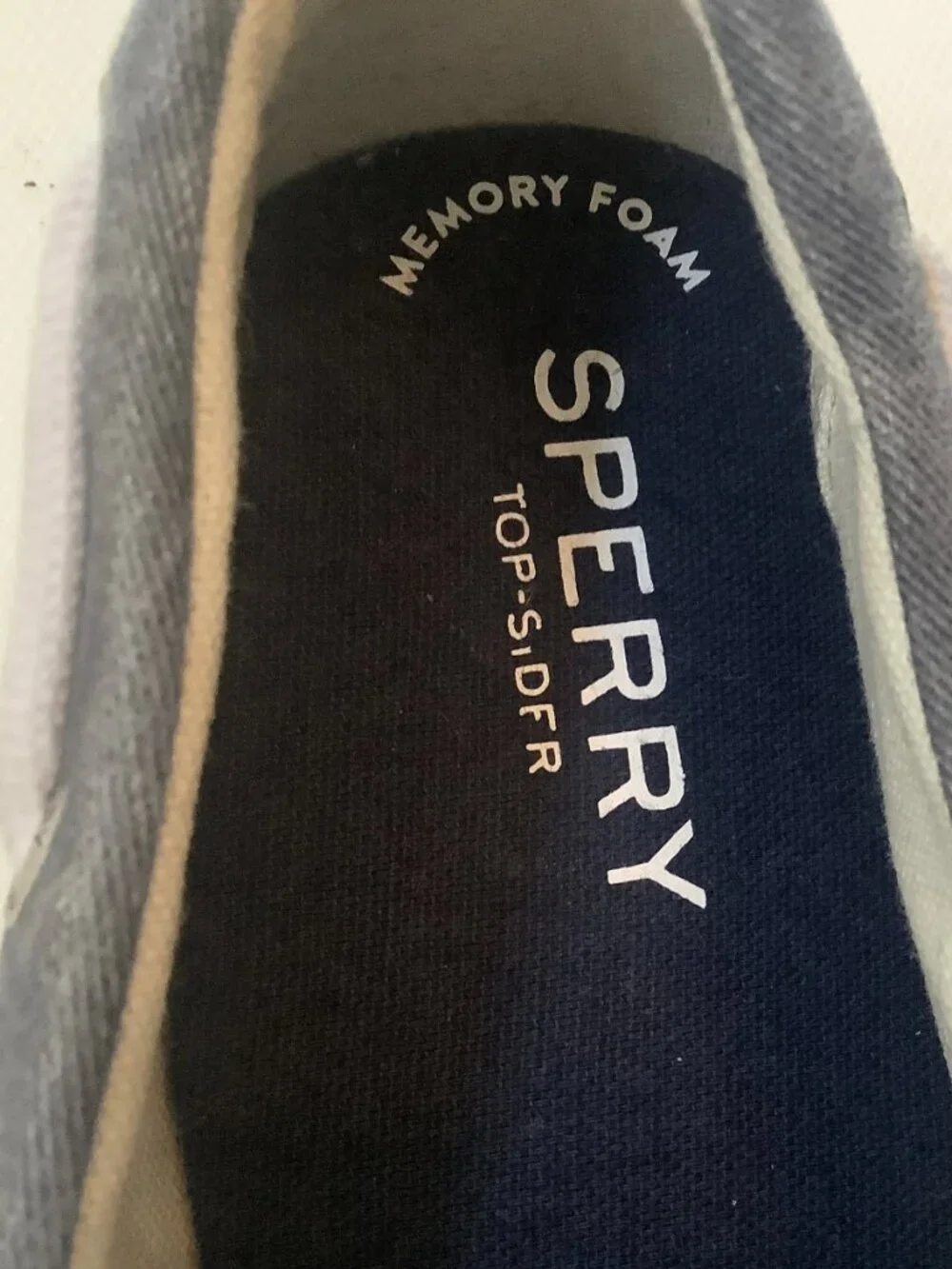 Mens Sneakers Slip On Memory Foam Sz 13M Sperry Gray / White